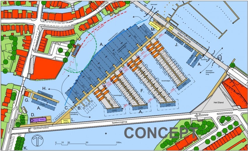 Afbeelding: Concept van de plankaart voor de herontwikkeling van Jachthaven Dukra